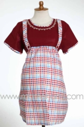 baju hamil menyusui pendek overall kotak merah   SD 175  large